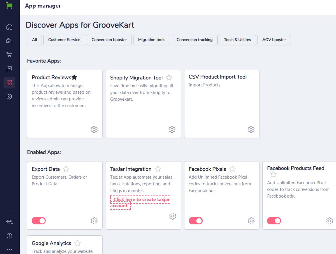 groovekart administration